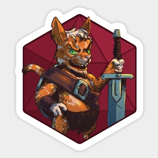 RPG cat warrior Sticker